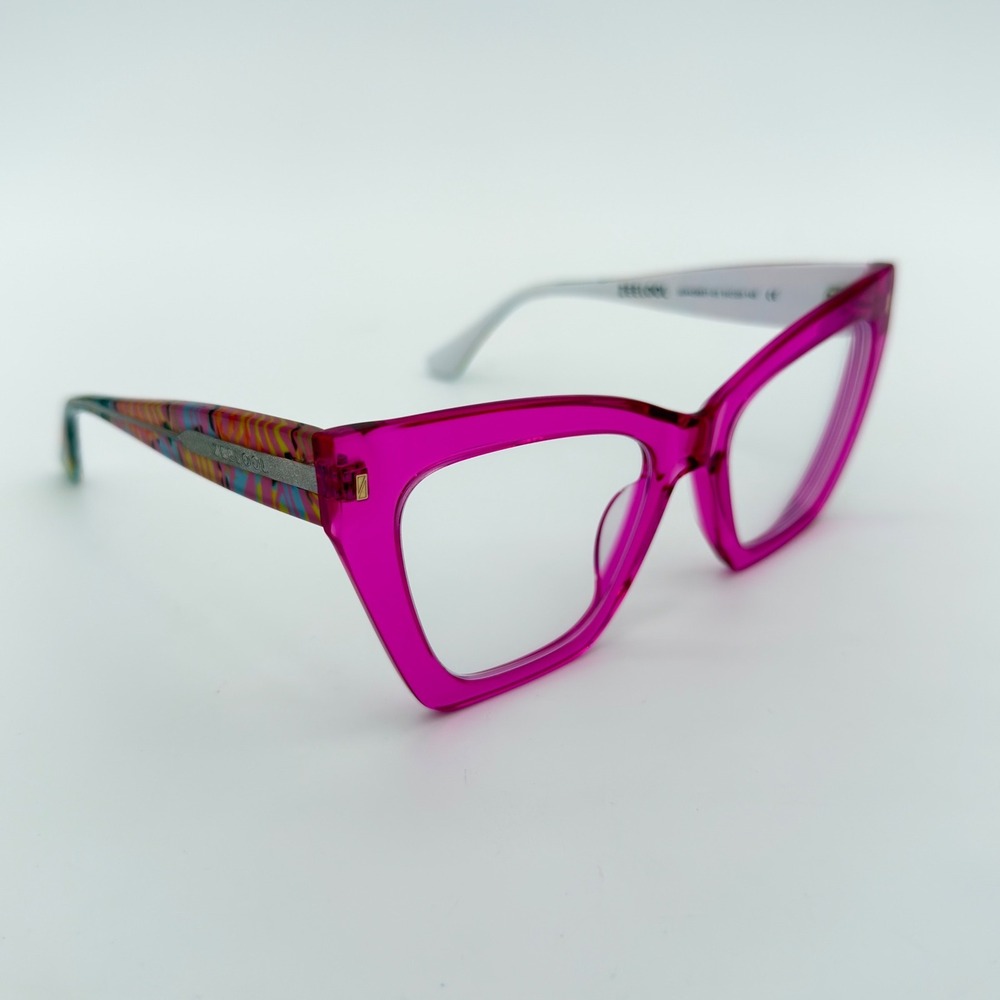 Zeelool Magenta Cat Eye Glasses JGA439831-03 Multicolor Patterned Arms Women